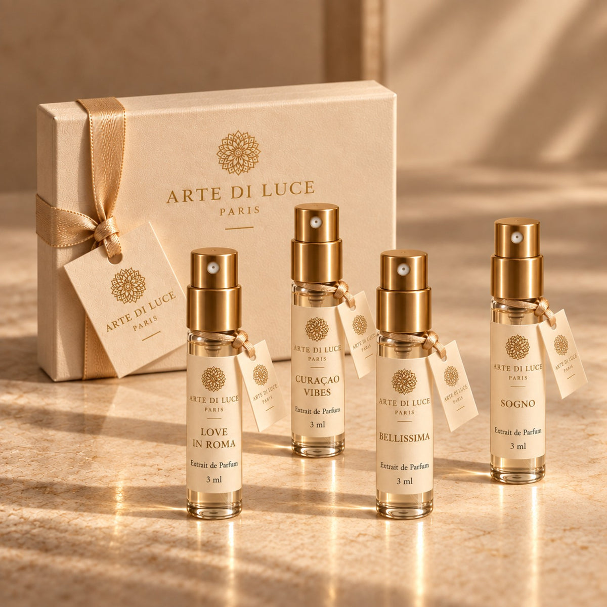 Arte di Luce Paris Discovery Set editorial product photograph