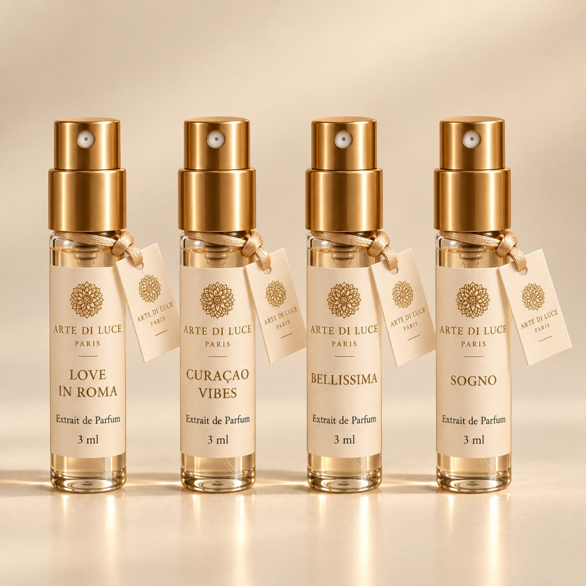 Love in Roma, Curacao Vibes, Bellissima and Sogno 3 ml Discovery Set vials